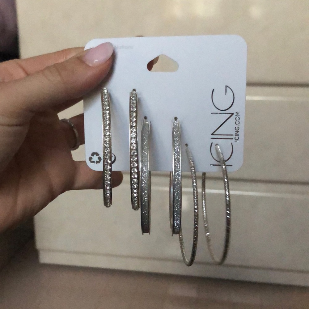 Silver hoop earrings